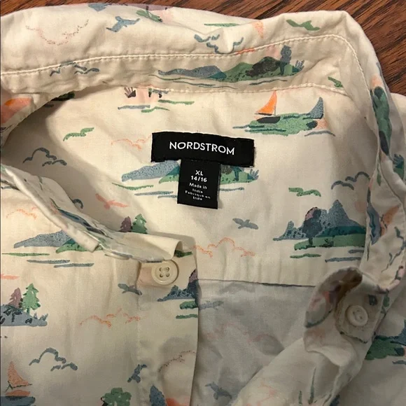 Nordstrom Boys Scenic Print Casual Shirt. Size XL. - Picture 2 of 2